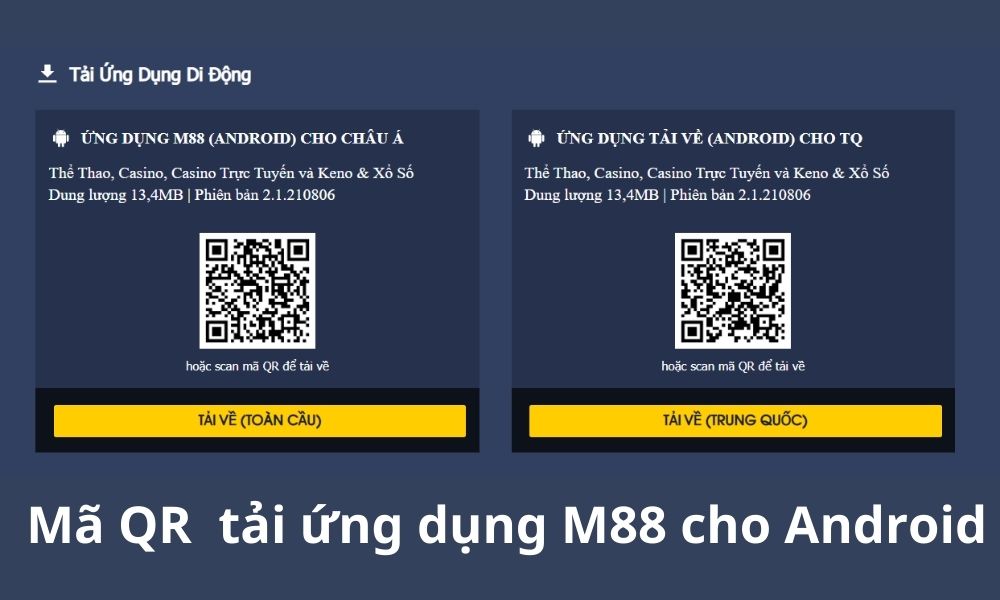 Quét mã QR để tải ứng dụng M88 mobile