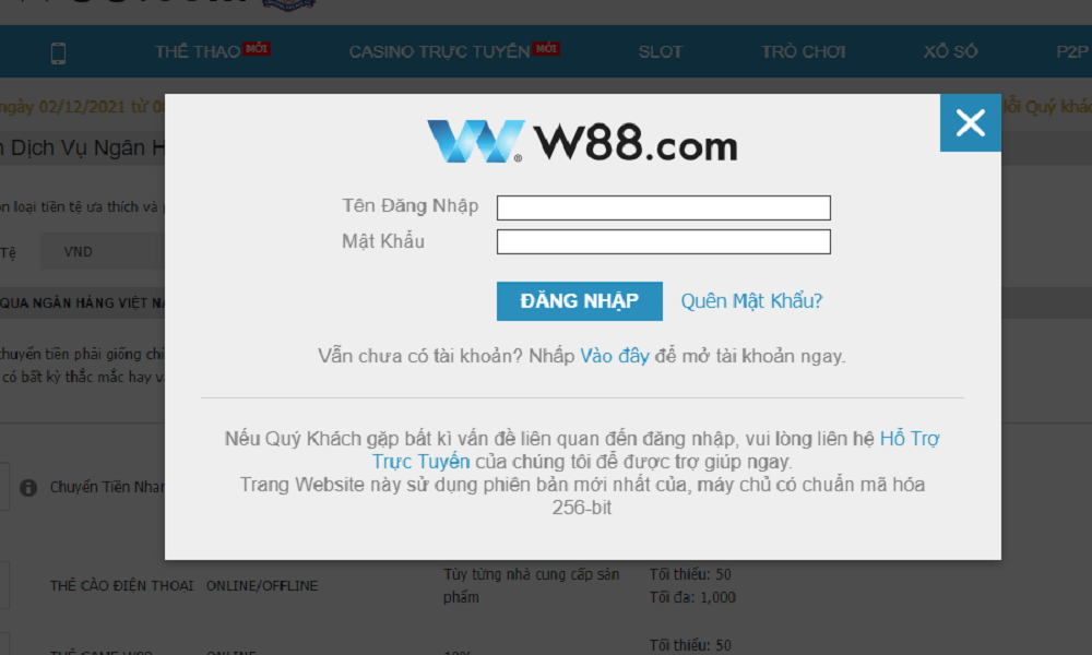 Link đăng nhập W88 cập nhật mới nhất